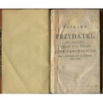 STASZIC Stanisław - Poprawy y przydatki do książki Uwagi nad życiem Jana Zamoyskiego [1788]