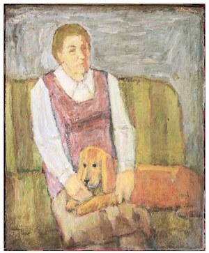 Maksymilian Stratanowski, Portret kobiety z psem, XX w.