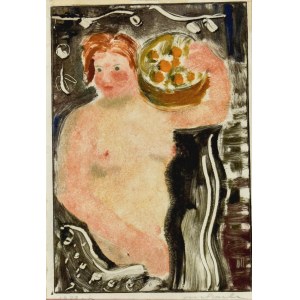 Karol KOWALSKI (Mieczyslaw Szarle) (1906-1967), Nude of a woman with a basket of fruit, 1928