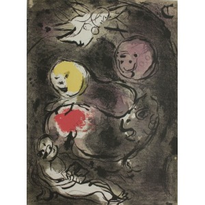 Marc Chagall (1887-1985), Prorok Daniel i lwy(z &bdquo;Ilustracje do Biblii&rdquo;, edycja S.P.A.D.E.M., 1985)