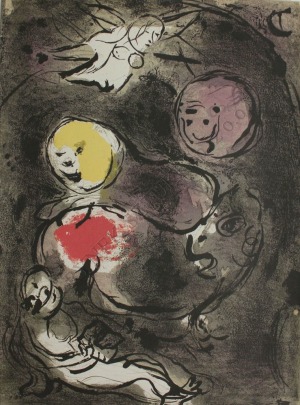 Marc Chagall (1887-1985), Prorok Daniel i lwy(z „Ilustracje do Biblii”, edycja S.P.A.D.E.M., 1985)