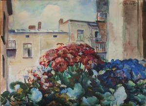 Teodor Grott (1884-1972), Kwiaty w oknie