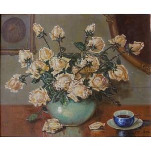Zygmunt Kaczówka (1915-1996), Róże w wazonie