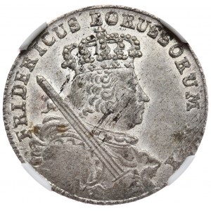 Królestwo Prus, Fryderyk II, ort (18 groszy) 1755 B, Wrocław