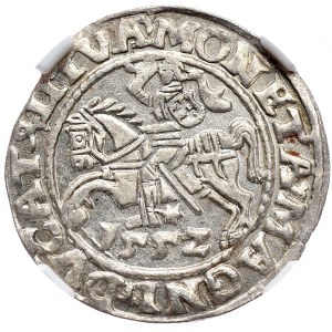 Zygmunt II August, półgrosz 1552, Wilno, LI/LITVA, jedyna MAX nota