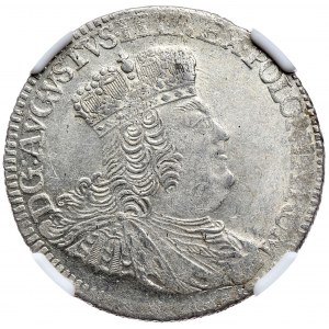 August III, dwuztotówka 1753 EC, Lipsk, mniejsza głowa