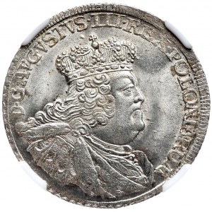 August III, ort koronny 1756, Lipsk, mniejsza głowa, fenomenalny