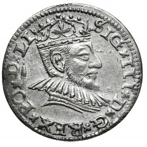 Zygmunt III Waza, trojak 1591, Ryga, mała głowa, hybryda