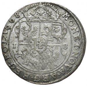Jan II Kazimierz, ort 1668 TLB, Bydgoszcz, rozeta kończy legendę na awersie, rzadkość