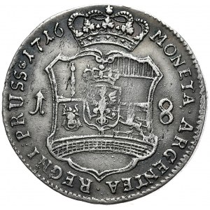 Prusy, Fryderyk Wilhelm I, ort (18 groszy) 1716 CG, Królewiec
