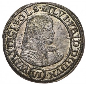 Śląsk, księstwo oleśnickie, Sylwiusz Fryderyk, 6 krajcarów 1674 SP, Oleśnica