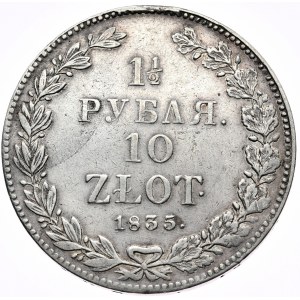 Zabór rosyjski, Mikołaj I, 1 1/2 rubla = 10 złotych 1835 НГ, Petersburg