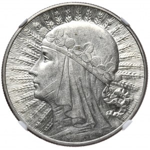 10 złotych 1932 kobieta, bez znaku mennicy, Londyn