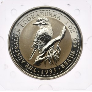 Australia, 1 dolar, kookaburra, 1995 r., 1oz, srebro 999, pryzmat