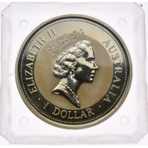Australia, 1 dolar, kookaburra, 1995 r., 1oz, srebro 999, pryzmat