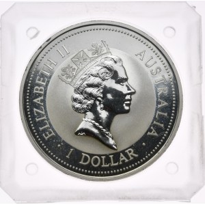 Australia, 1 dolar, kookaburra, 1996 r., 1oz, srebro 999, pryzmat