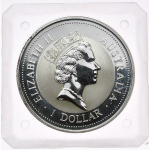 Australia, 1 dolar, kookaburra, 1997 r., 1oz, srebro 999, pryzmat