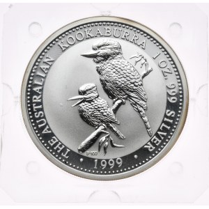 Australia, 1 dolar, kookaburra, 1999 r., 1oz, srebro 999, pryzmat