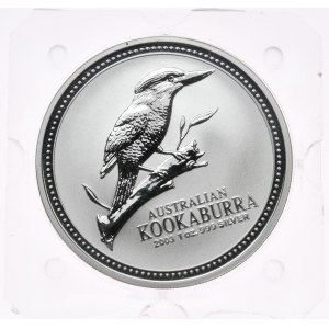 Australia, 1 dolar, kookaburra, 2003 r., 1oz, srebro 999, pryzmat