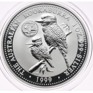 Australia, 1 dolar, kookaburra, 1999 r., 1oz, srebro 999, Pennsylvania Privy