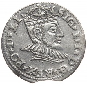 Zygmunt III Waza, trojak 1591 Ryga, mała głowa