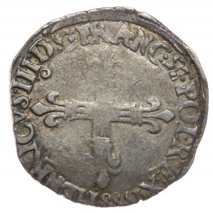 Jindřich z Valois. 1/4 ecu 1588, Rennes