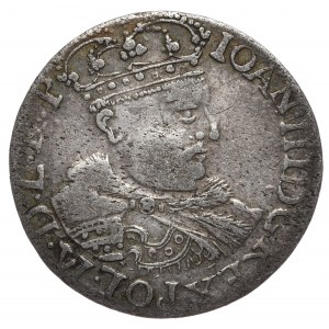 Jan III Sobieski, szóstak 1682, Kraków, popiersie w koronie