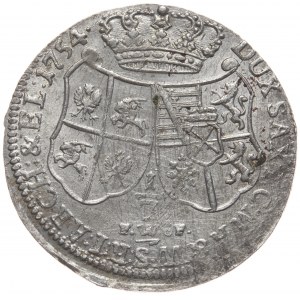 August III Sas, 1/3 thaler 1754, Drážďany
