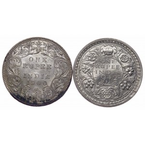 India, 1 rupee 1900 and 1942r