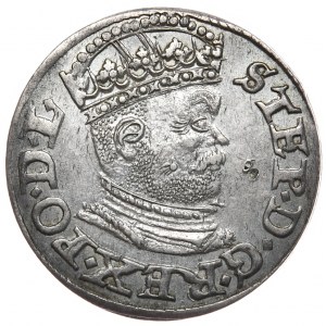 Stefan Batory, trojak 1586, Riga, small head