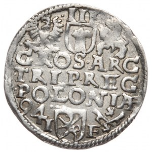 Sigismund III. Vasa, Trojak 1594, Poznań, langer Bart