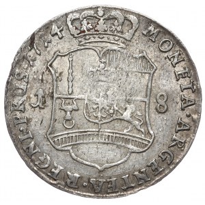 Preußen, Friedrich Wilhelm I., ort (18 grosze) 1714 CG, Königsberg