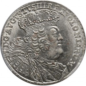 August III, koruna orth 1755, Lipsko, široké poprsí