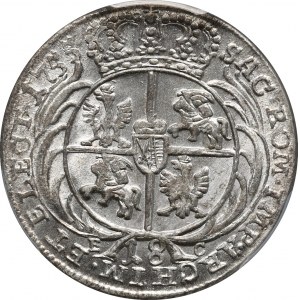 August III, koruna ort 1755, Lipsko, široké poprsie