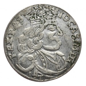 Ján II Kazimír, šiesty krakovský 1656/57 IT, dierovaný dátum