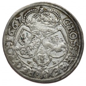 Johannes II. Kasimir, Sixpence 1667 TLB, Krakau