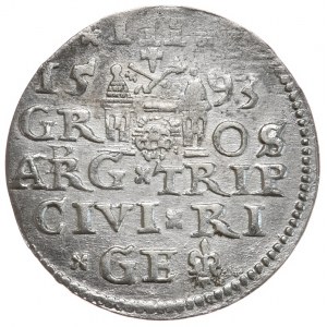 Zygmunt III Waza, Trojak 1593, Ryga, ARRG