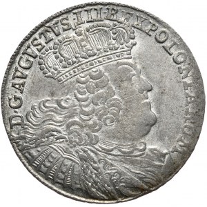 August III, ort koronny 1755, Lipsk, szerokie popiersie