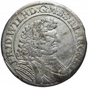 Preußen (Herzogtum), Friedrich III, 2/3 Taler (Gulden) 1688 LC-S, Berlin, ungleiche Büste, unbeschrieben.