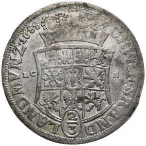 Preußen (Herzogtum), Friedrich III, 2/3 Taler (Gulden) 1688 LC-S, Berlin, ungleiche Büste, unbeschrieben.