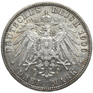 Nemecko, 3 marky 1909 A, Berlín