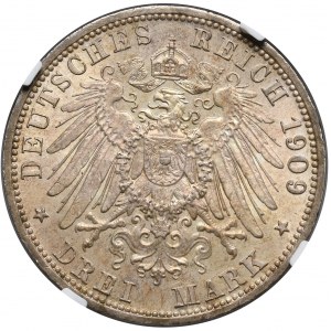 Nemecko, Schwarzburg-Sonderhausen, 3 známky 1909