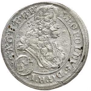 Slezsko, Leopold I, 3 krajcara 1695 MMW, Wrocław
