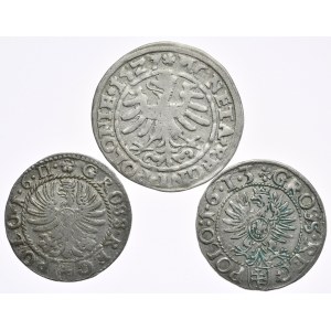 Sigismund III Vasa, Pfennige 1527, 1.6.11, 1.6.1.3. (selten) Krakau, insgesamt 3 Stück