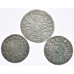 Sigismund III Vasa, pennies 1527, 1.6.11, 1.6.1.3. (rare) Cracow, total of 3 pieces