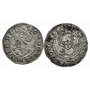 Sigismund III Vasa, 1588 Olkusz Schilling, 1605/4 Datumsstempel, Riga - insgesamt 2 Stück