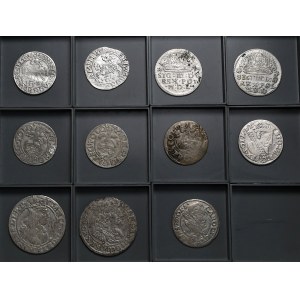 Sada 11 kusů - půlpence Zikmunda Augusta, haléře a půlpence Zikmunda III., šestipence Jana Kazimíra