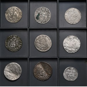 Set of 9 pieces, including 3 Cracow trojaki of Sigismund III