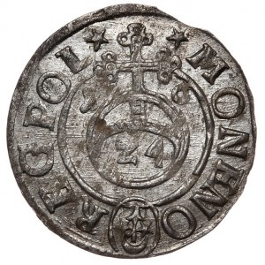 Žigmund III Vaza, poltopánka 1616, Bydgoszcz, saský erb v kruhu