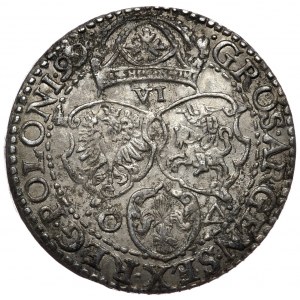 Zygmunt III Waza, szóstak 1599, Malbork, duża głowa